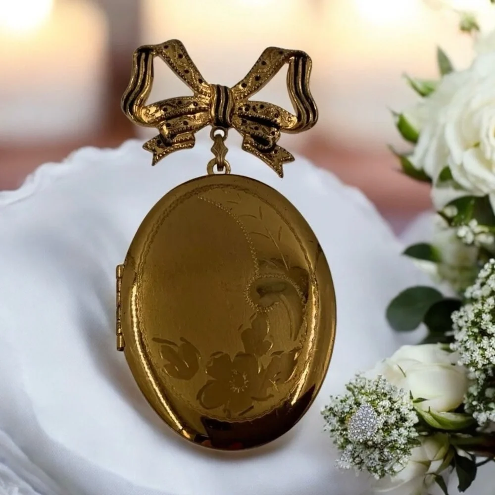 Antique c1919 Coro Locket Brooch Pin, Art Nouveau Style, Early Makers Mark, Rare - Picture 8 of 10